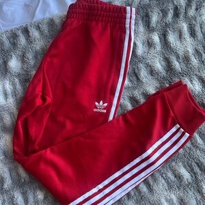 adidas red joggers